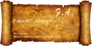 Fabró Albert névjegykártya