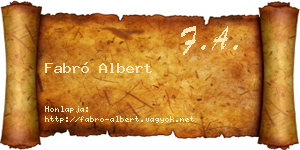 Fabró Albert névjegykártya